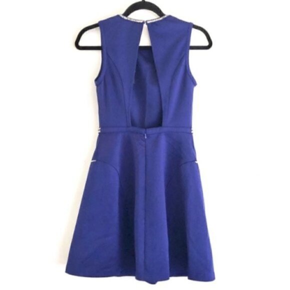 Nordstrom I. Madeline Dress S NWT Backless Beaded Fit Flare Blue Cocktail Party - Picture 7 of 10